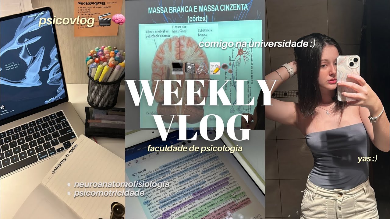 uma semana como estudante de psicologia | estudos, leituras, faculdade em outra cidade.. 🖇️💻📓🫧🧠