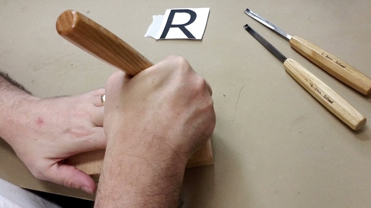 How to Carve an Incised R | Carving Letters with Schaaf Tools | Wood Carving for Beginners