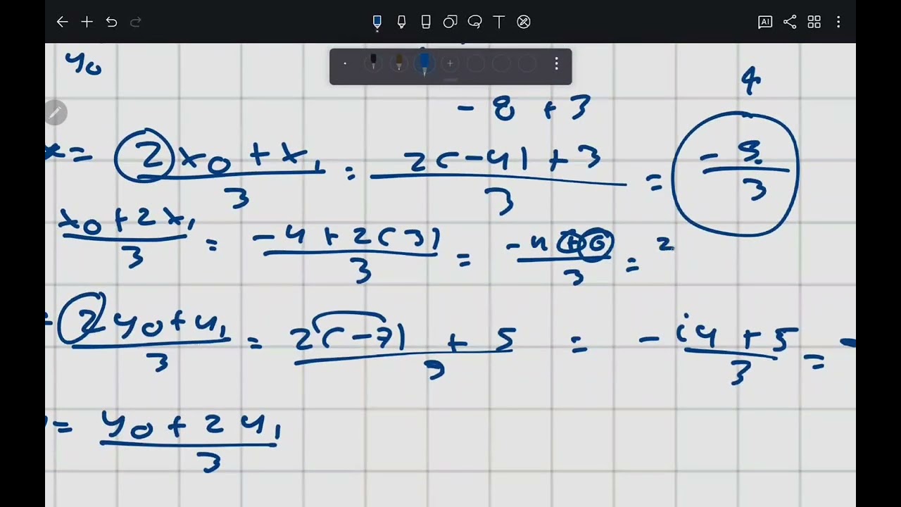 Puntos de trisección de una recta (geometría analítca).