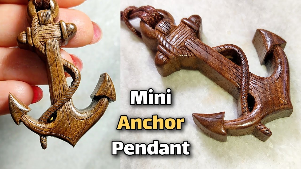 Carving a Charming Anchor Pendant | Wood Carving Tutorial ⚓💙✨