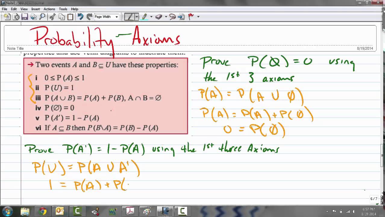Probability Properties and Proof