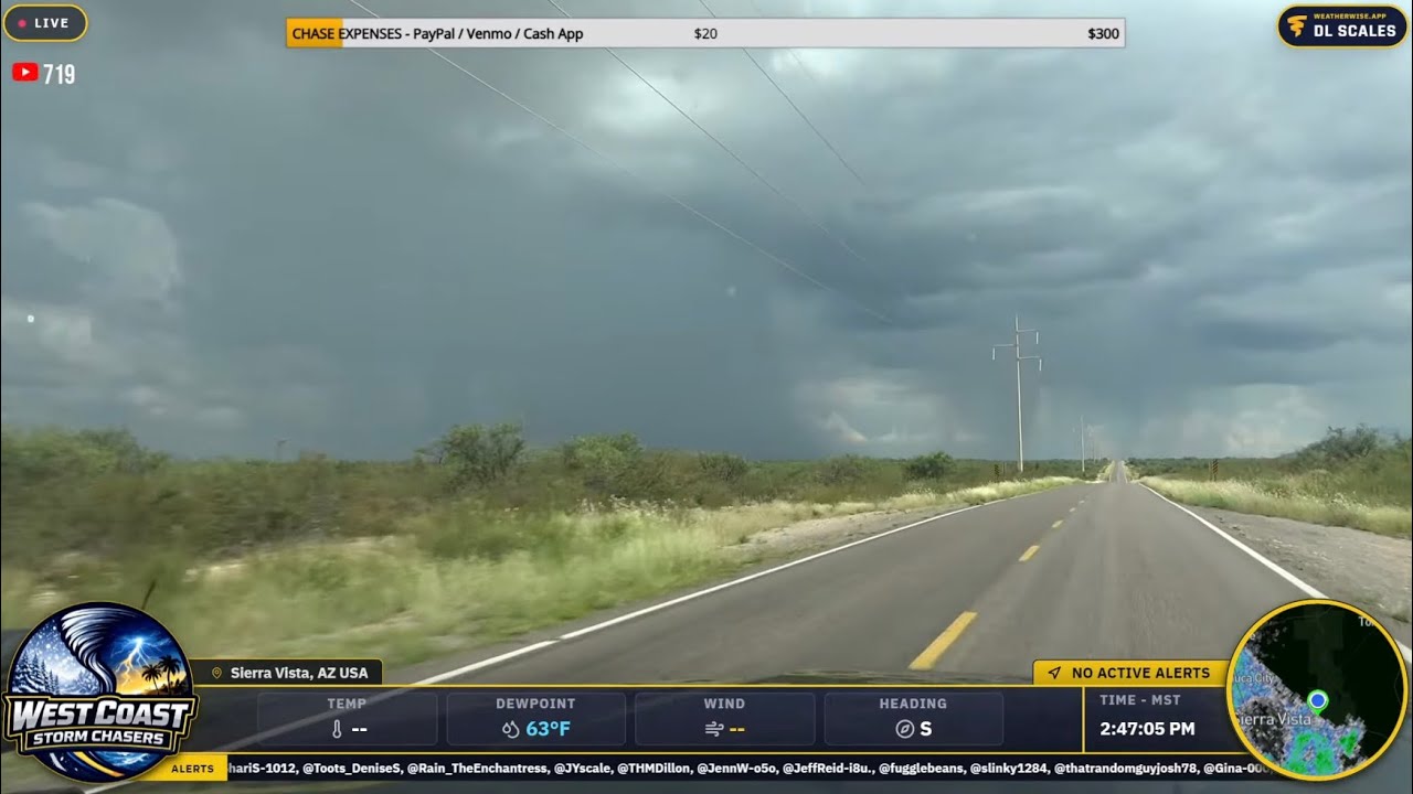 Monsoon Storms in far SE Arizona (9/4/26) - Live Chase Archive