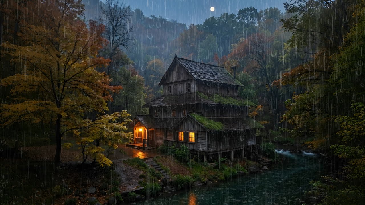 Heavy Rain Forest Ambience at Night | Natural Sounds for Deep Sleep and Mental Relaxation