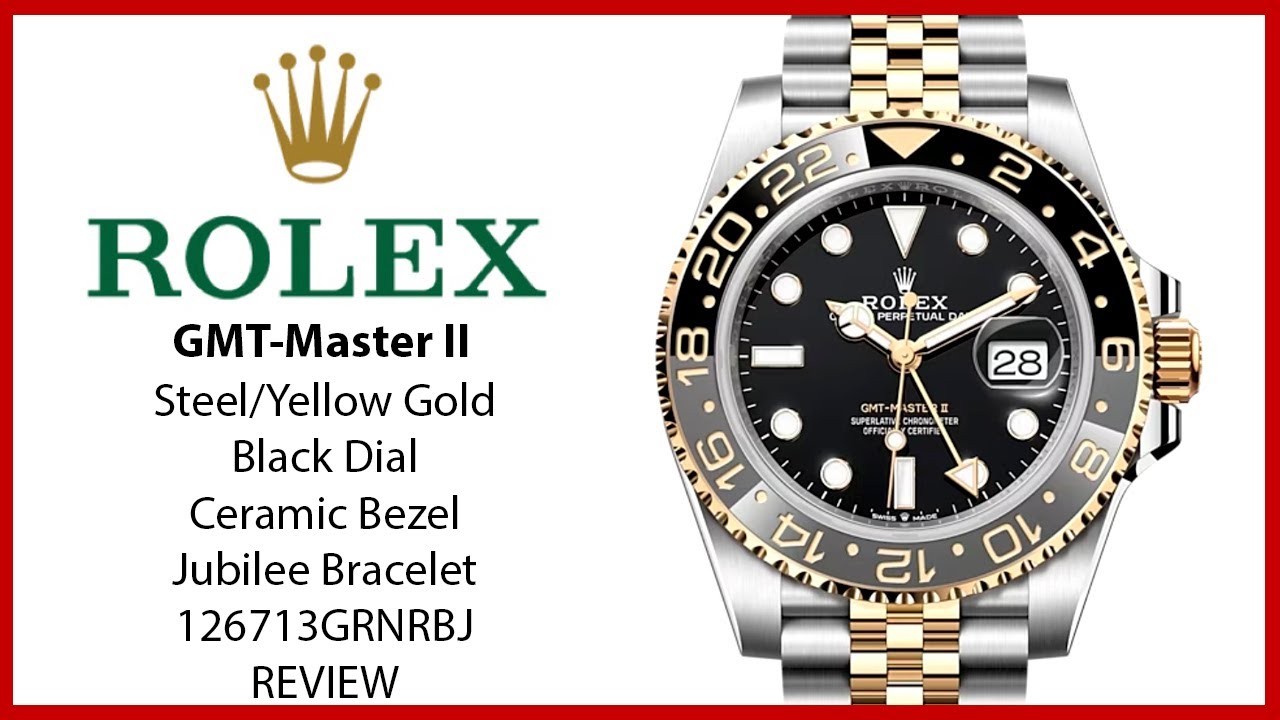 ▶ Rolex GMT-Master II, желтое золото/сталь, черный циферблат, браслет Jubilee 126713GRNR — ОБЗОР