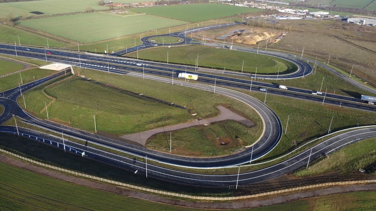 Spittlegate Junction (A1/A52) from the air