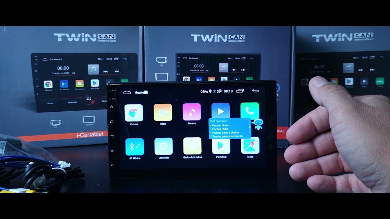 Multimidia Twincan com comando de voz