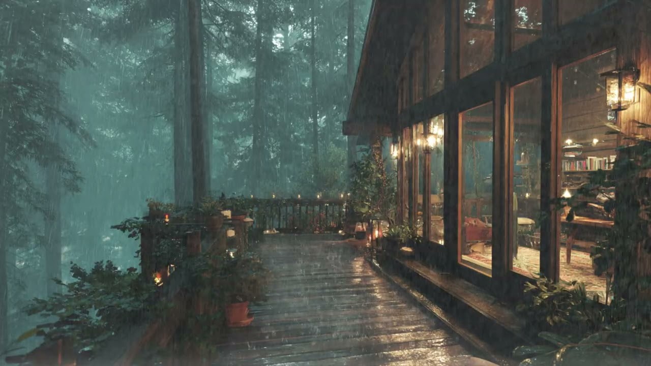 Nonstop Heavy Rain in Forest | Natural White Noise for Sleeping