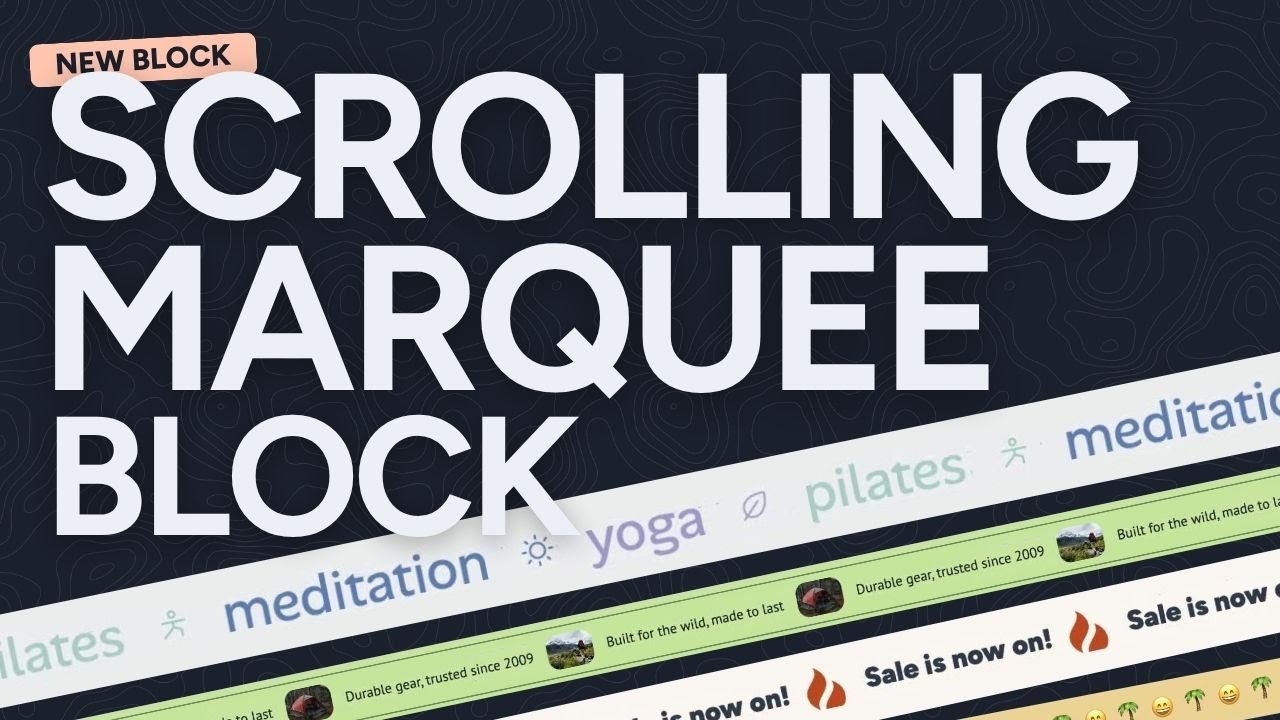 NEW Scrolling Marquee Block | KadenceWP
