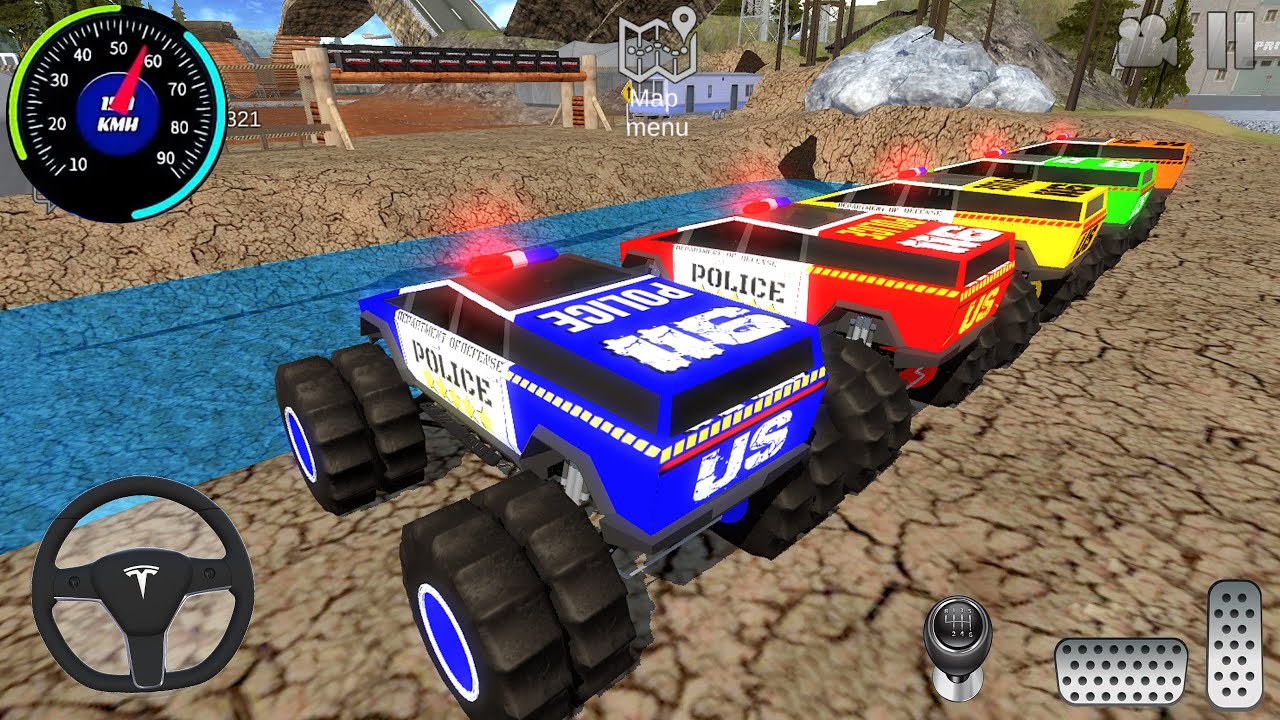 Juegos De Carros - Police Monster Trucks Impossible Driver #2 - Car Extreme Racing Android Gameplay
