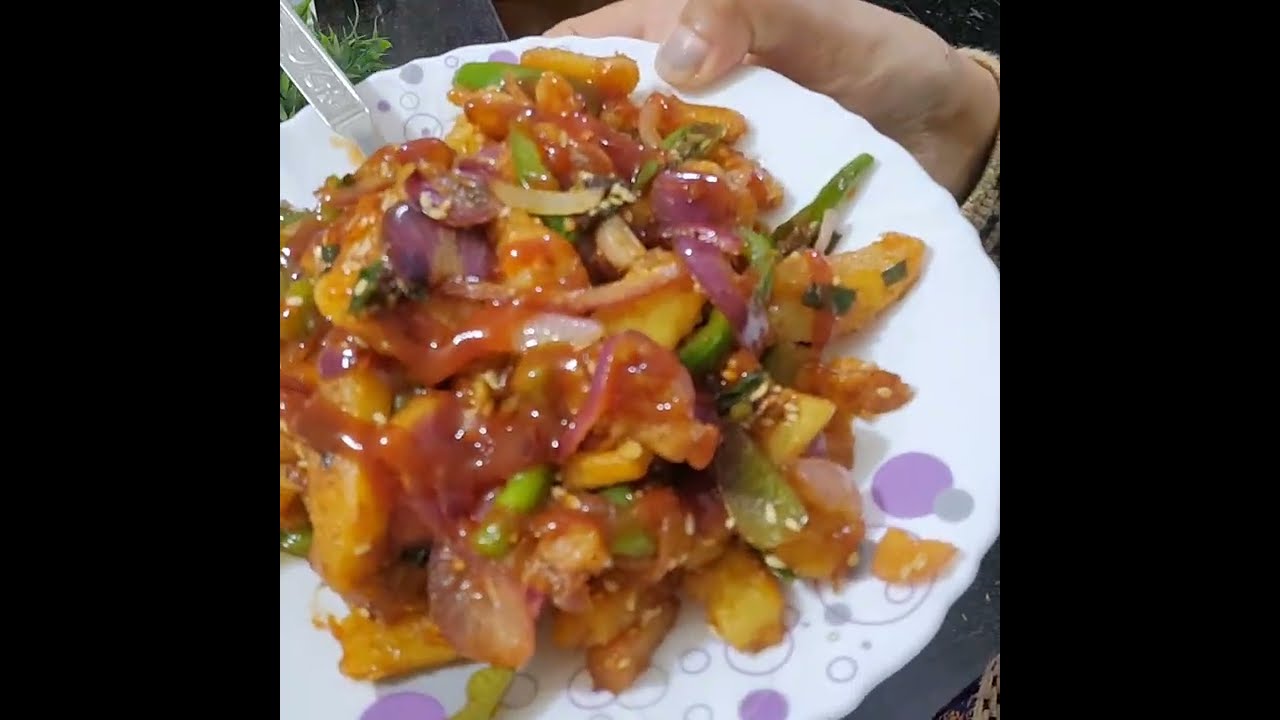 #home made chilli potato 🥔 😋 #Food #recepie