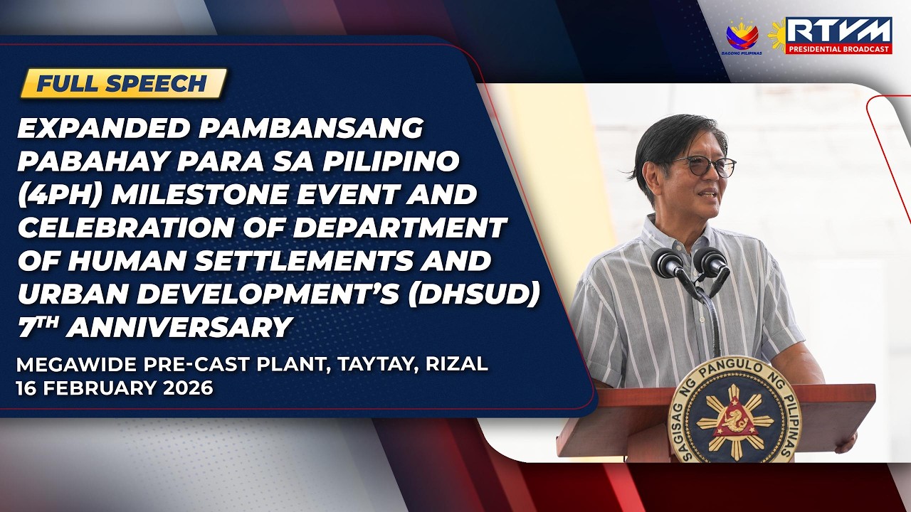 Expanded 4PH Milestone Event & Celebration of DHSUD's 7th Anniversary (Speech) 2/16/2026