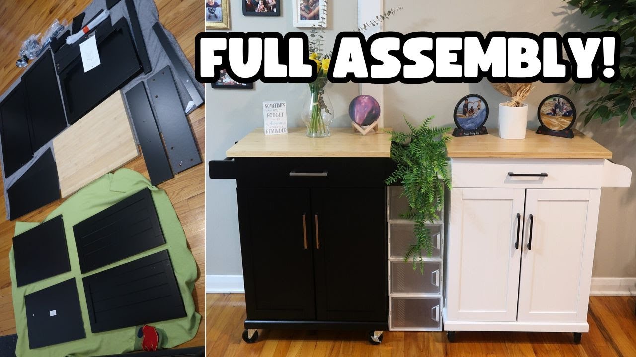 Yaheetech Rolling Kitchen Island | Full Assembly + Demo Review