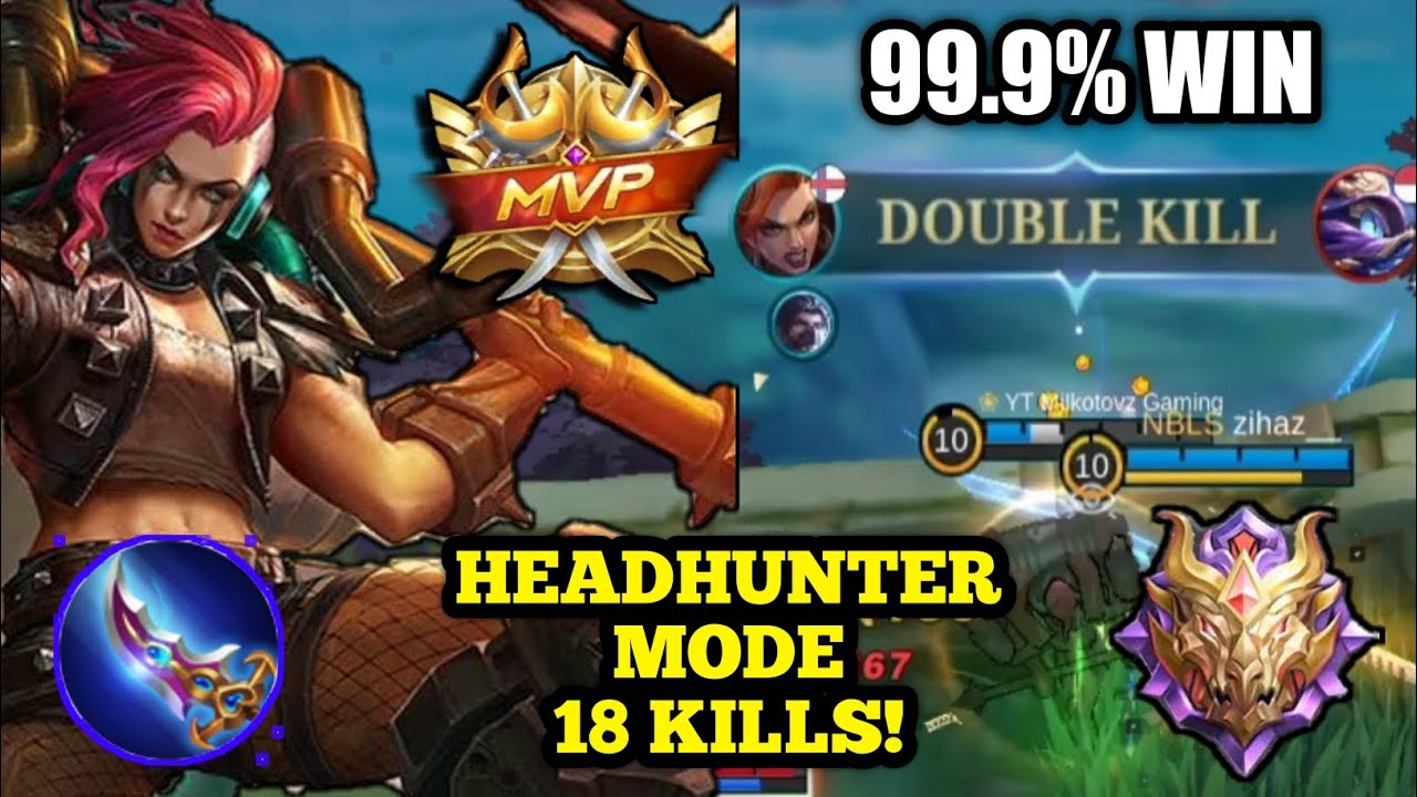 HEADHUNTER MODE!! with 18 KILLS | HILDA | 99.9% WIN | MYTHICAL GLORY GAMEPLAY | MOBILE LEGENDS