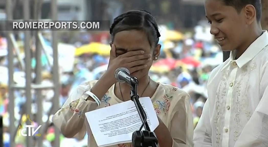 Pope listens to tearful account of former street children