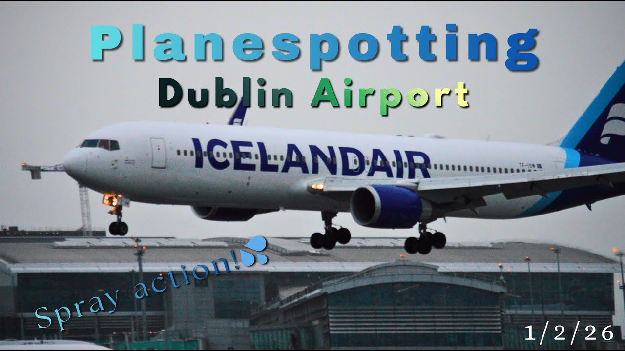 Spray ACTION!💦 Planespotting at Dublin Airport (EIDW) #planespotting #plane #arrivals