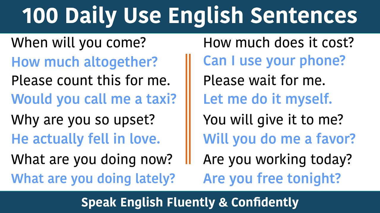 100 Daily Use English Sentences for Speaking Practice || English Sentences you can use Everyday