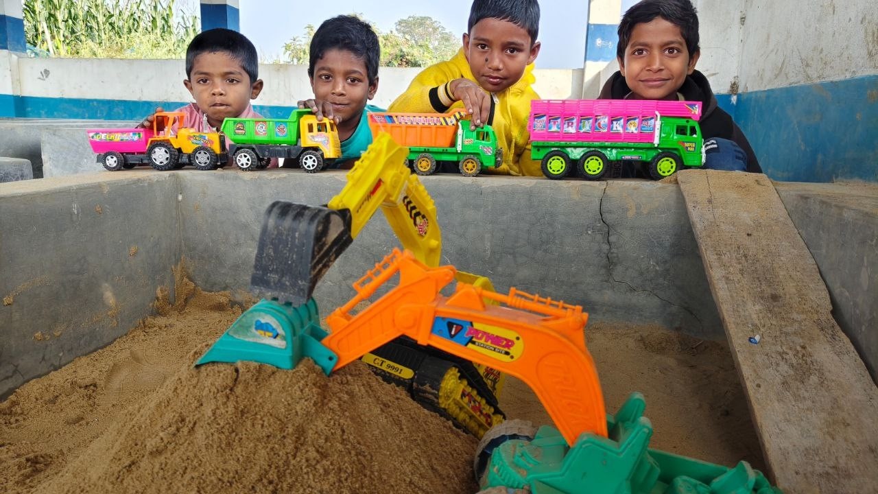 Two JCB 3DX Sand Loading | Double Machine Power 💪🔥| JCB 3DX | Tag to Toys|| #jcb #excavator #trick