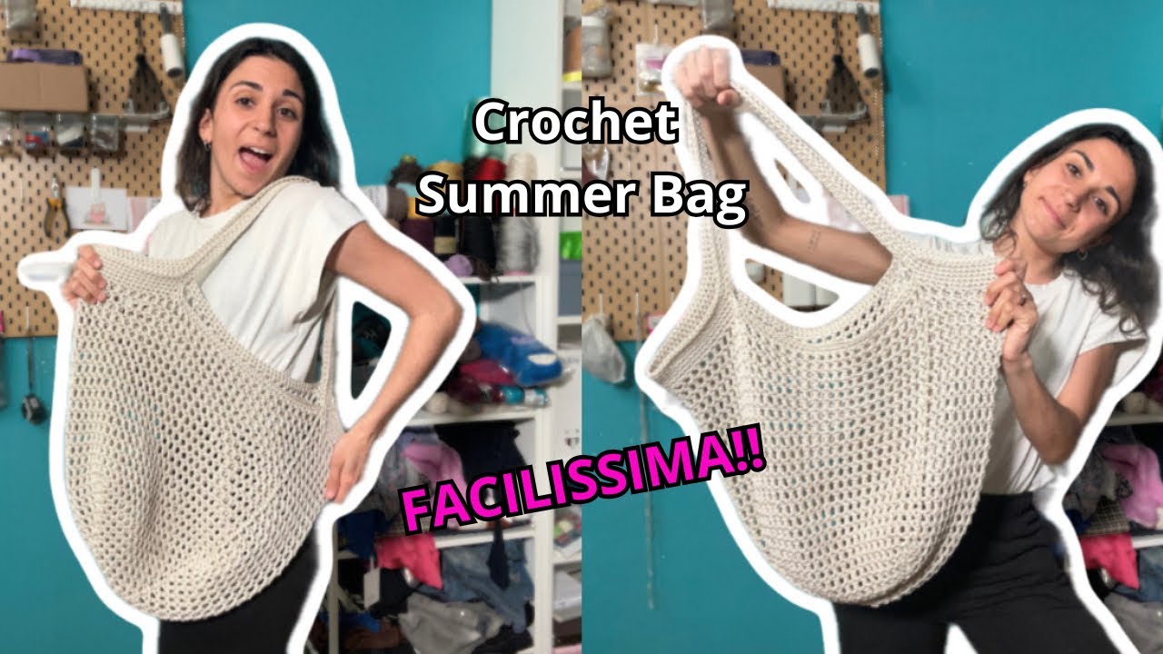 Come Fare una Borsa a Rete all’Uncinetto | Tutorial Facile per principianti