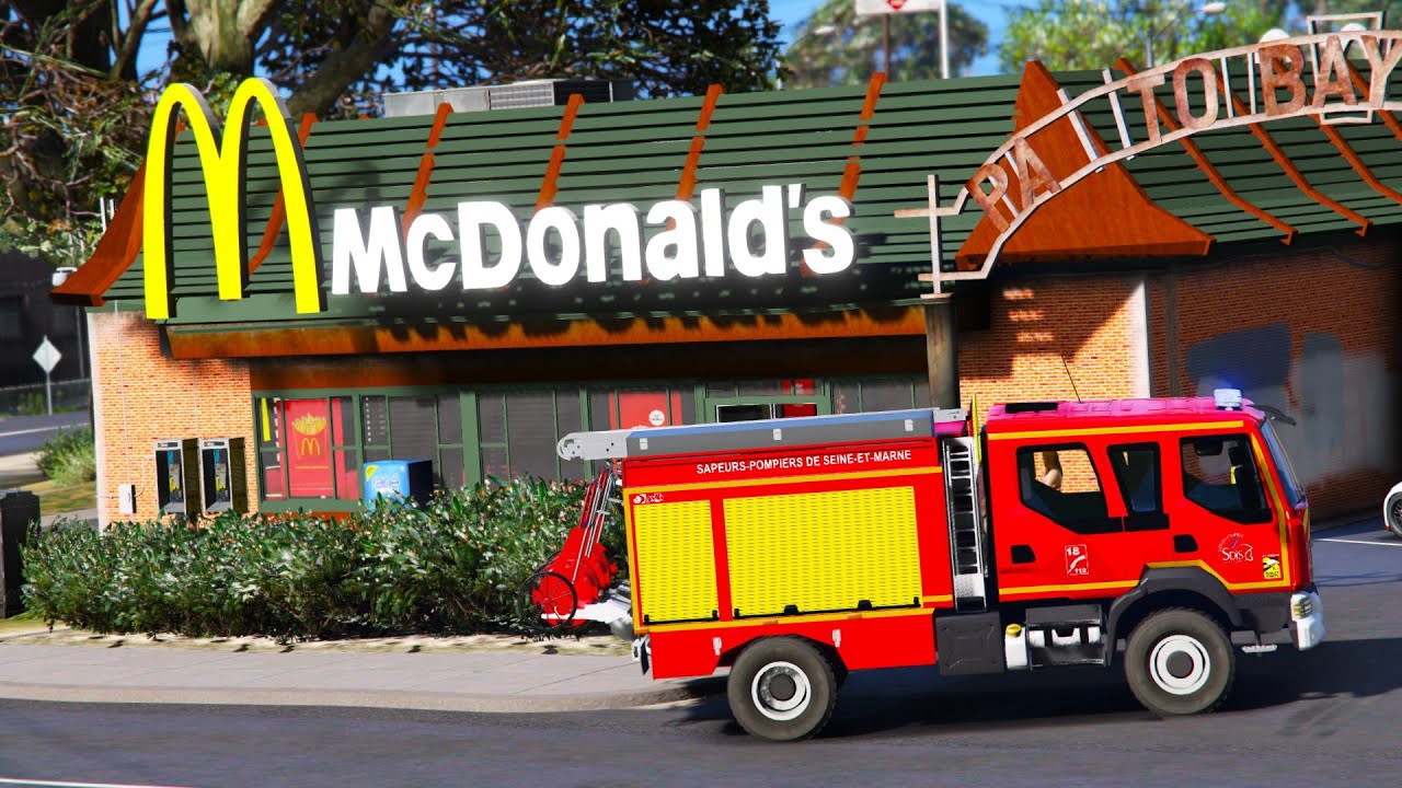 [GTA5] UN INCENDIE SE DÉCLARE DANS UN MCDONALD'S | SDIS-77