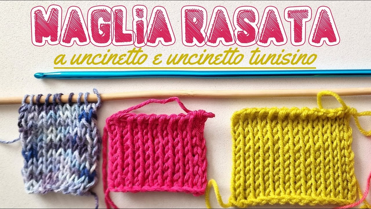 Uncinetto facile   punto maglia rasata a uncinetto e uncinetto tunisino che imita la maglia ai ferri