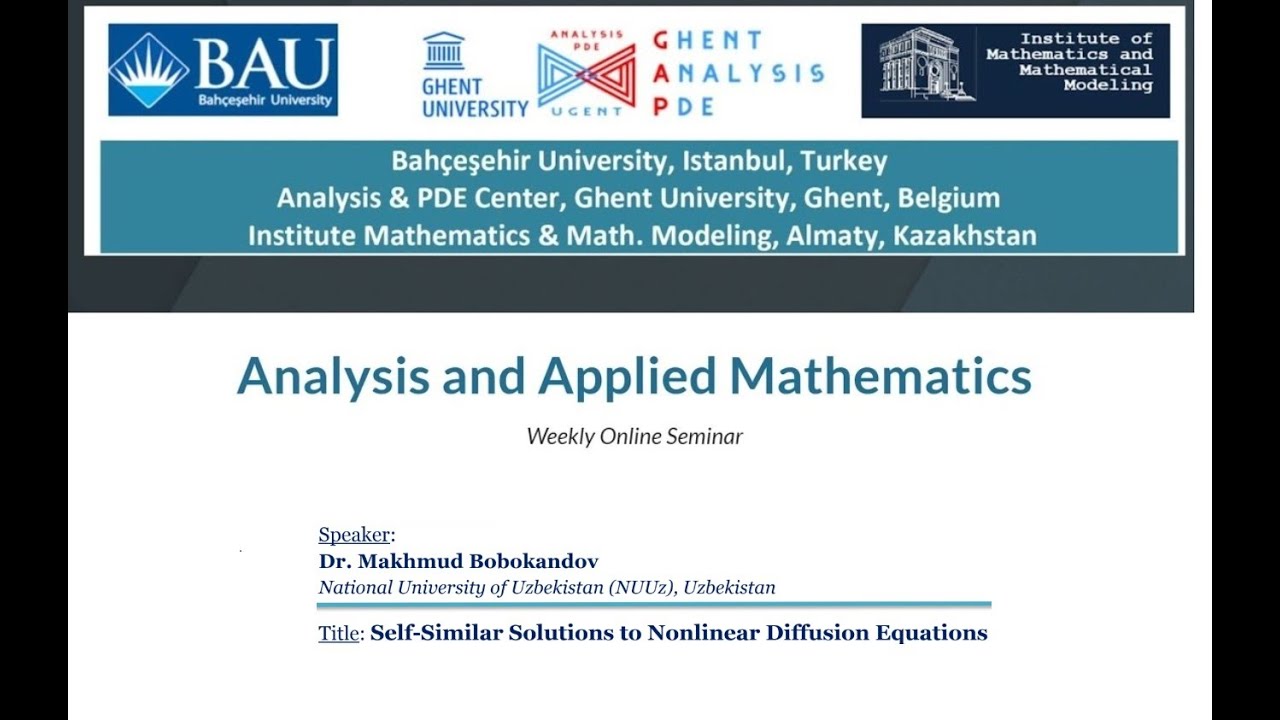 AAM Seminar - Self-similar solutions to nonlinear diffusion equations