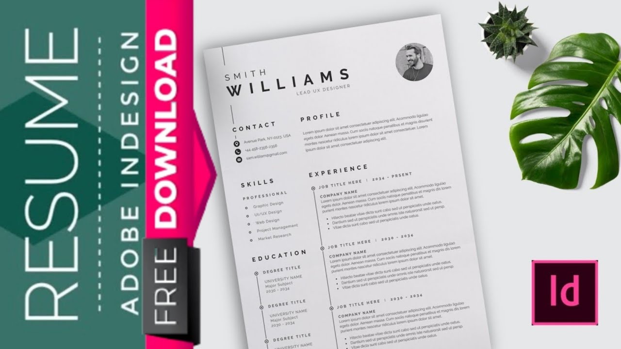 Adobe InDesign : How to Create a CV/RESUME template in InDesign :  Download Template | ATS Friendly