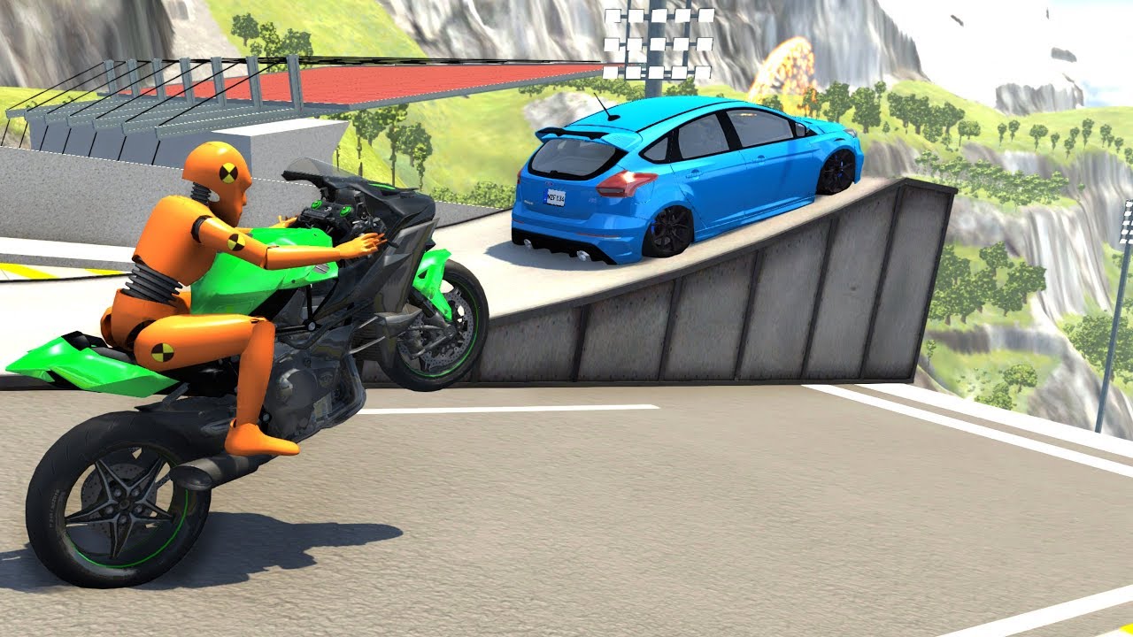 Motorcycle High Speed Jumps/Crashes - BeamNG Drive Crash Testing