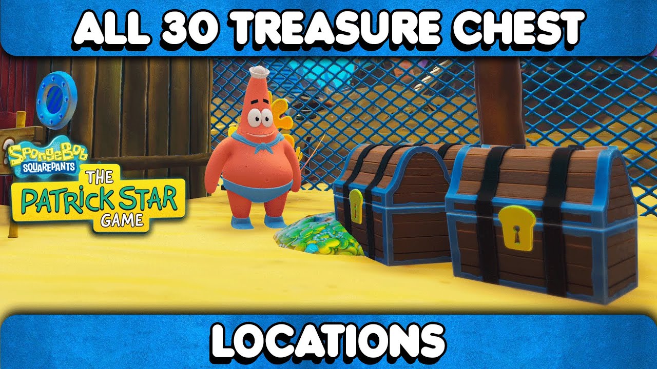 The Patrick Star Game - All 30 Treasure Chest Locations (Treasonous Treasure Trophy Guide)