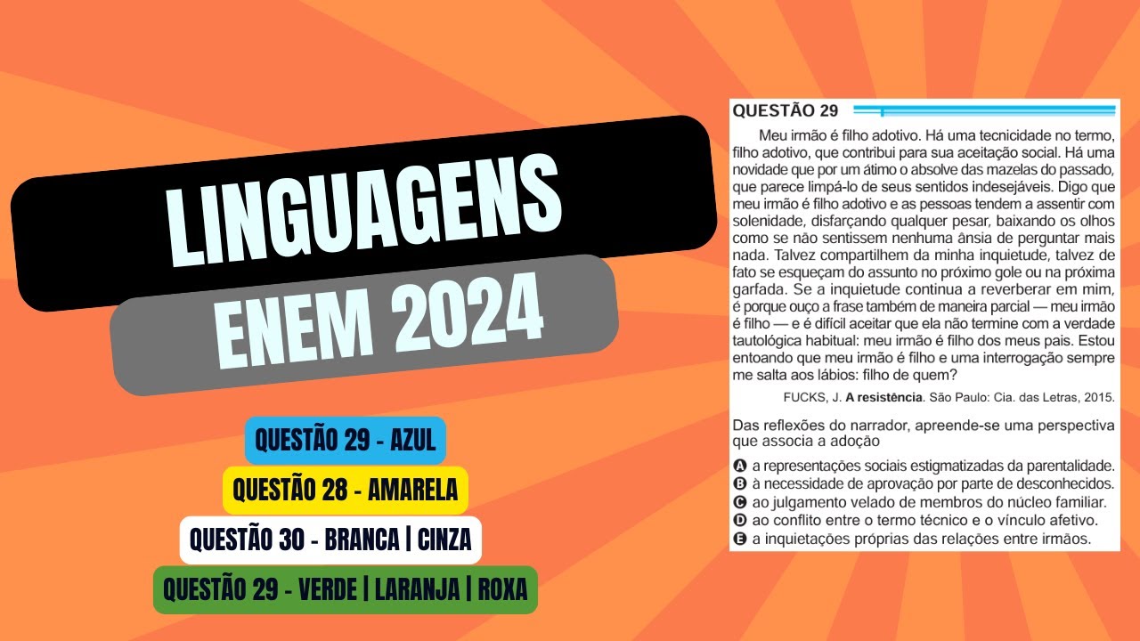 Resolução questão 29 (PROVA AZUL) | Linguagens ENEM 2024