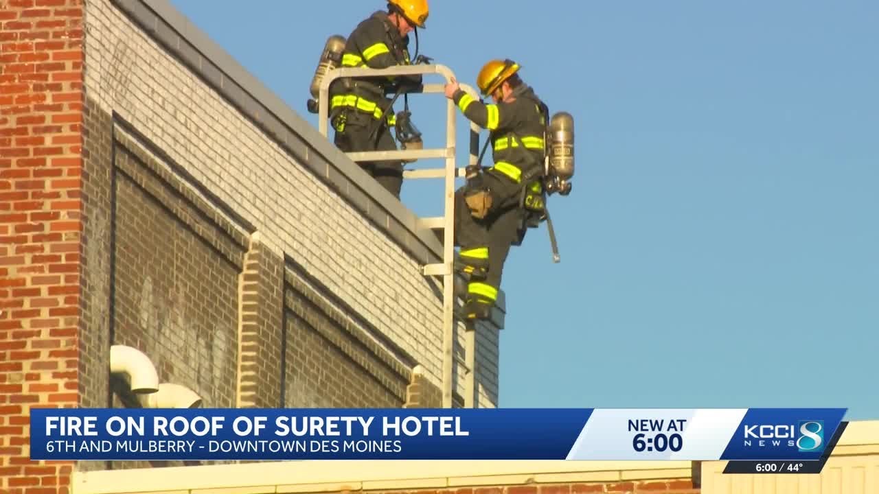 Crews respond to fire at downtown Des Moines hotel