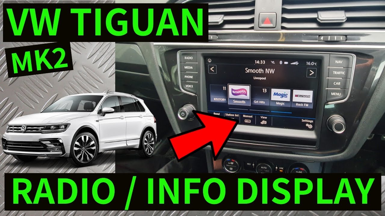 VW TIGUAN MK2 &mdash; как снять экран дисплея мультимедийной стереосистемы радиоприемника