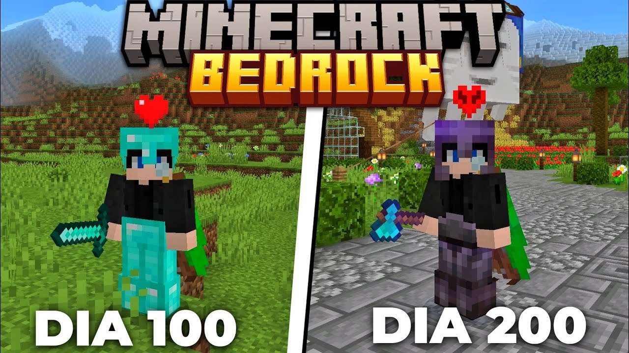 SOBREVIVI 200 DIAS NO MINECRAFT BEDROCK PELO CELULAR 