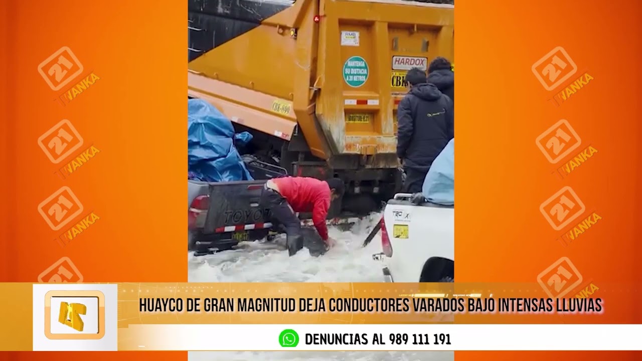 Huayco bloquea vía hacia Huancayo y deja varados