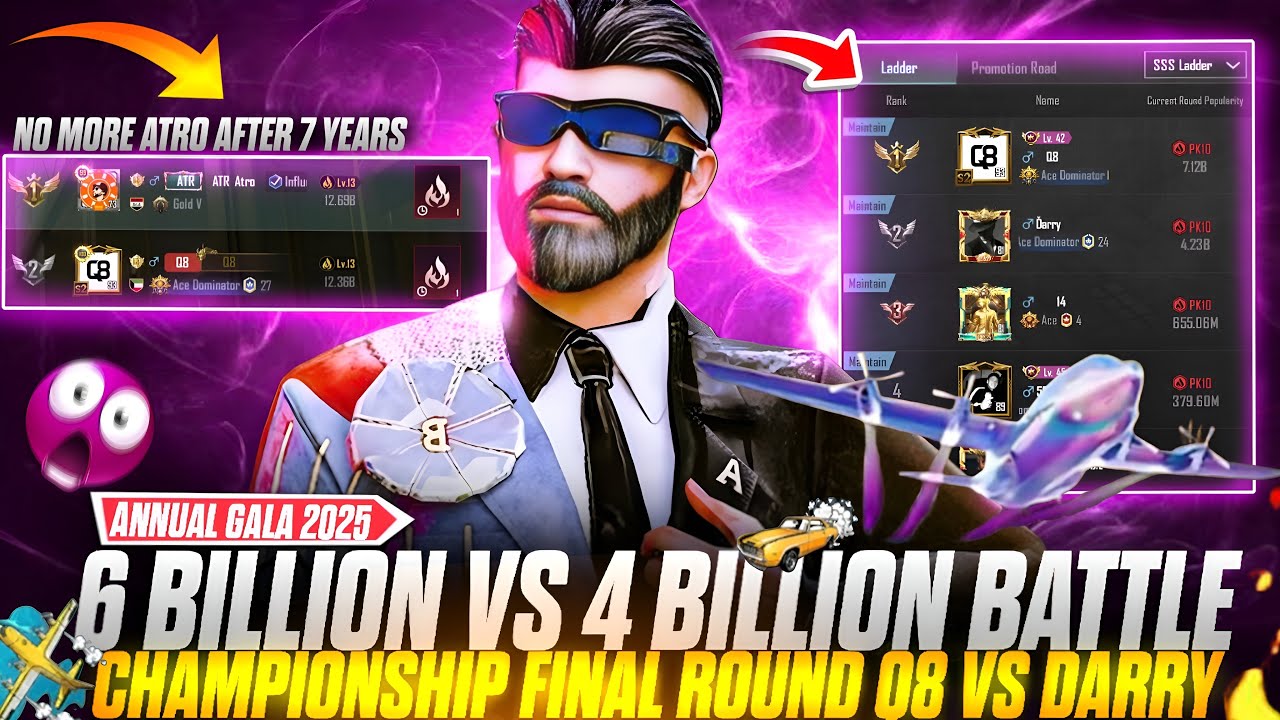 Q8 vs DARRY🥶6v4 Billion😍Annual Gala 2025 Championship Match | Atro’s 12 billion Streak Ended 🔥