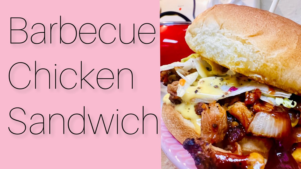 Using leftover grilled chicken to make barbecue chicken sandwiches!