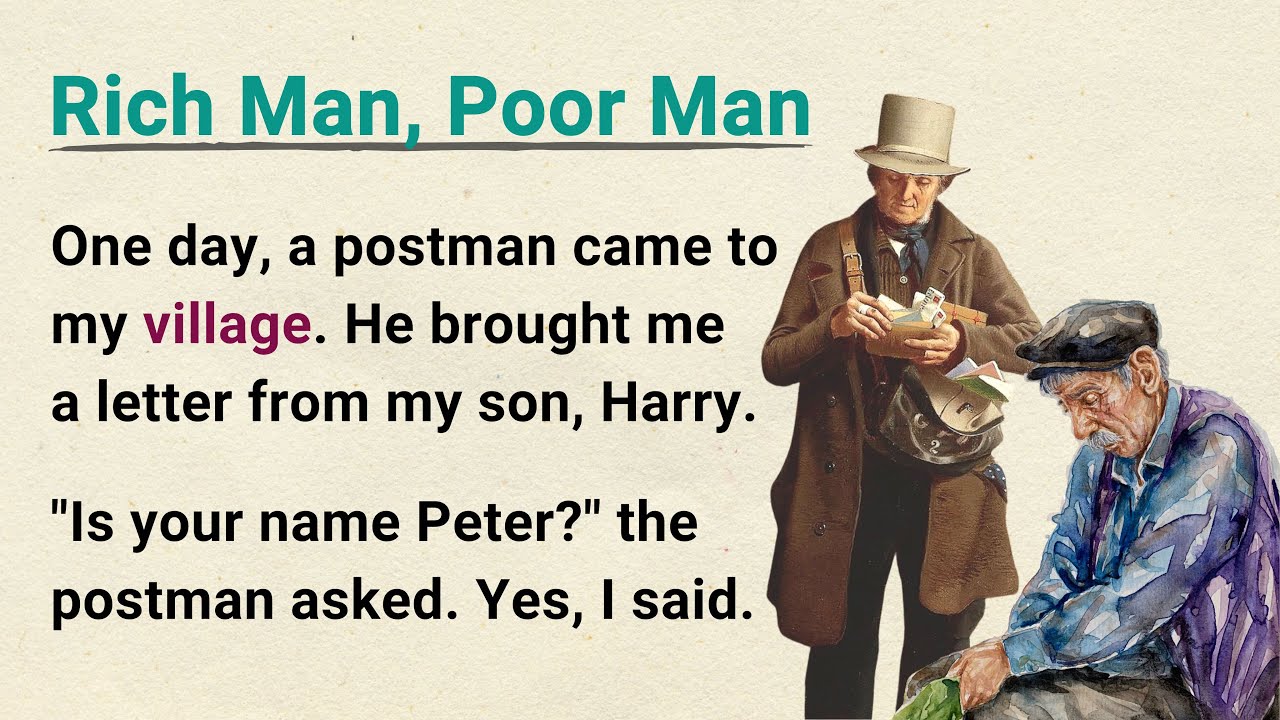 Learn English through Stories Level 1 ⭐ Rich Man Poor Man - English Listening Practice | Audio Story