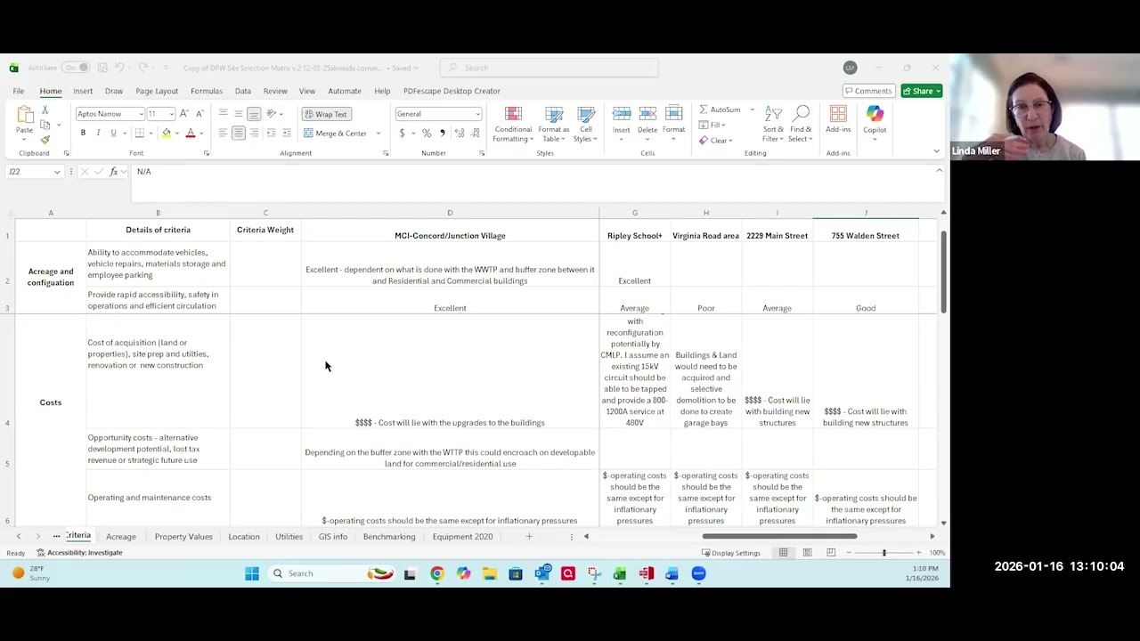 Land Use Working Group Public Works Subcommittee - January 16, 2026