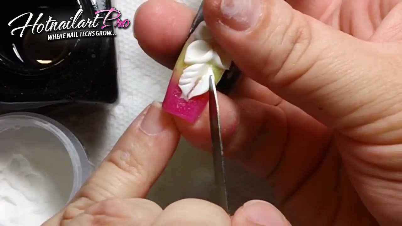 Summer Glow Pink n Yellow 3D Flower - HotnailartPro