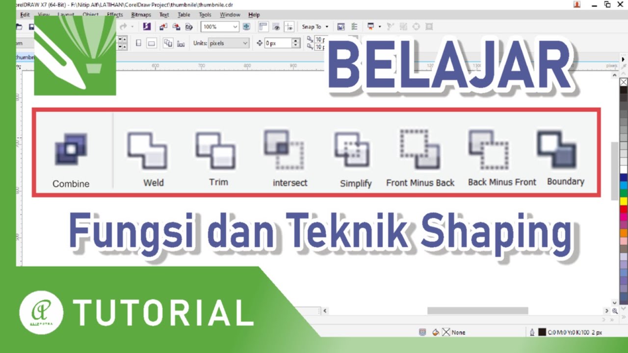 Belajar fungsi Shaping (Weld, Trim, Intersect dll) - CorelDraw