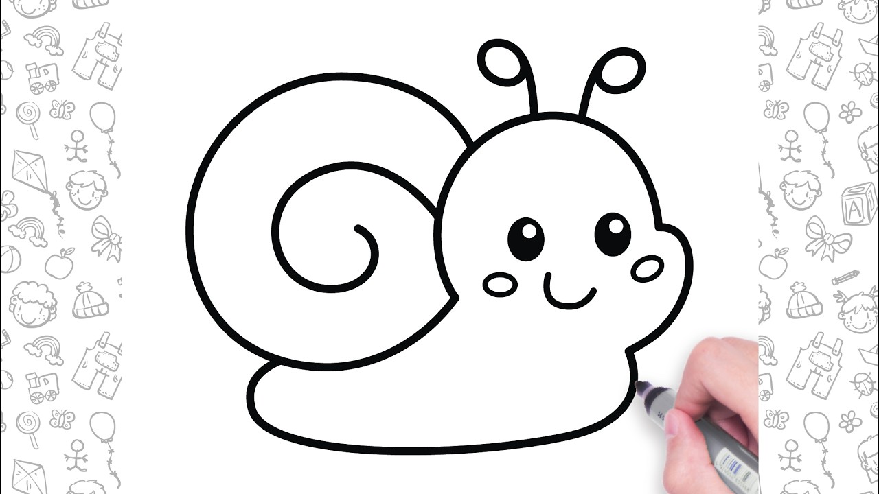 🐌 Snail Drawing Tutorial for Kids | Cute Drawings