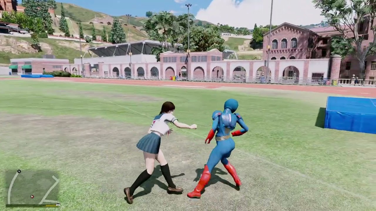Kokoro School Girl VS Superwoman, GTA 5 Street Fight