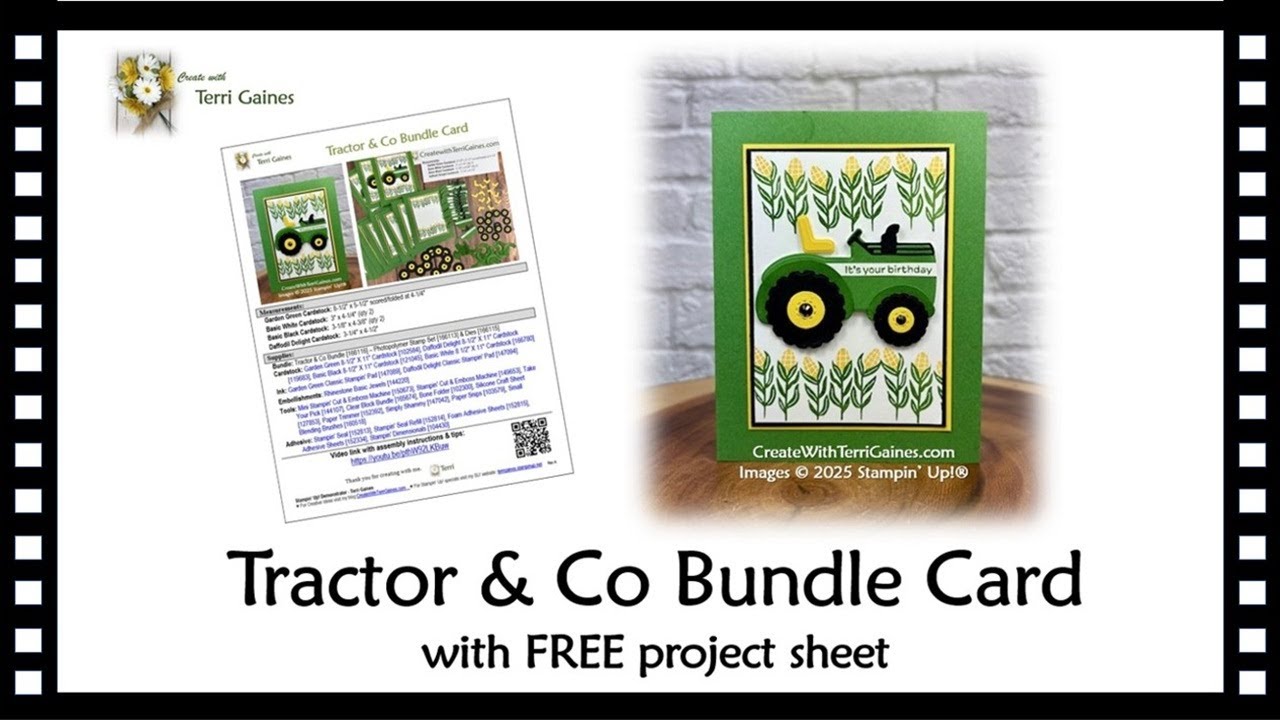 Tractor & Co Bundle Card Tutorials with FREE Project Sheet