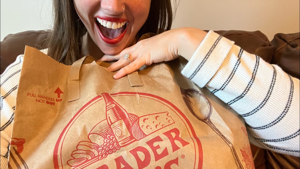 ASMR - Trader Joe’s Haul - Gum Chewing Whisper