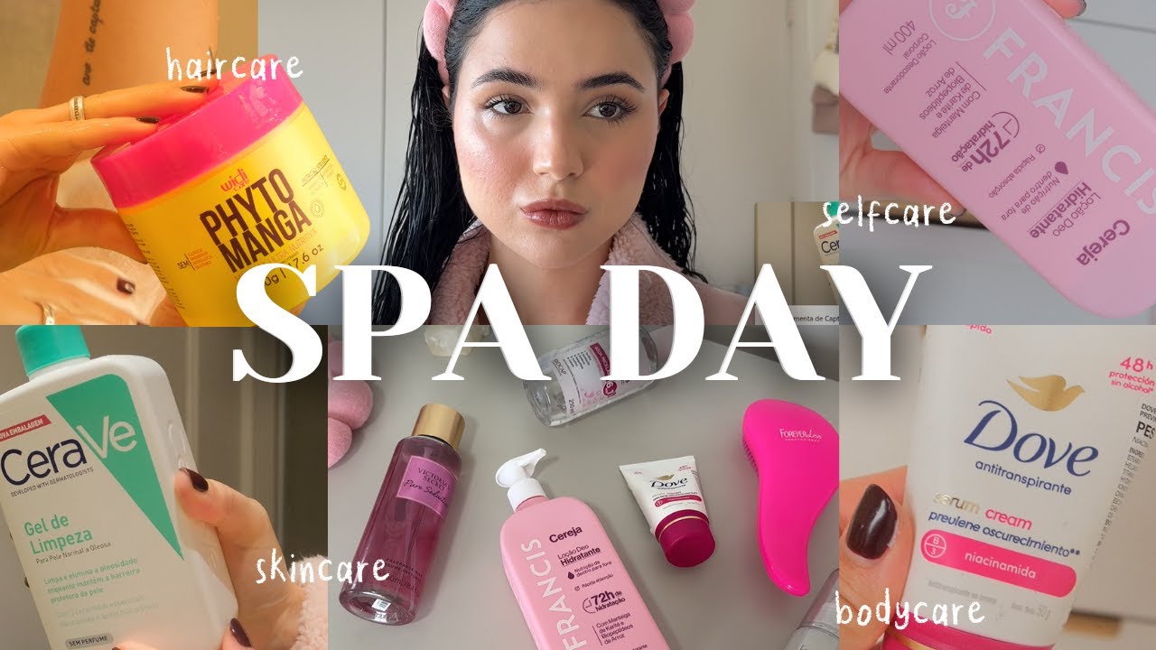 fiz um SPA DAY em casa ♡ sobrancelha, cabelo, skincare etc. 🌷💗✨