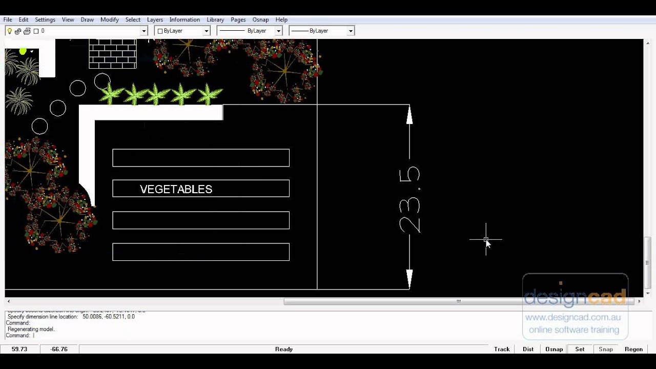 Dragging extension lines in a GardenCAD drawing