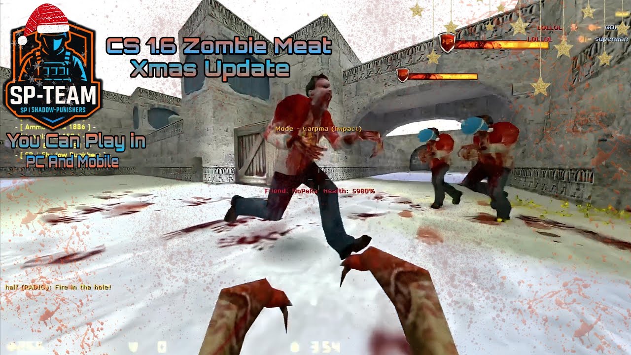 Counter Strike 1.6 Zombie Meat | XMAS Update 🎄 | Free Hook + FastAP | Gameplay (2026)