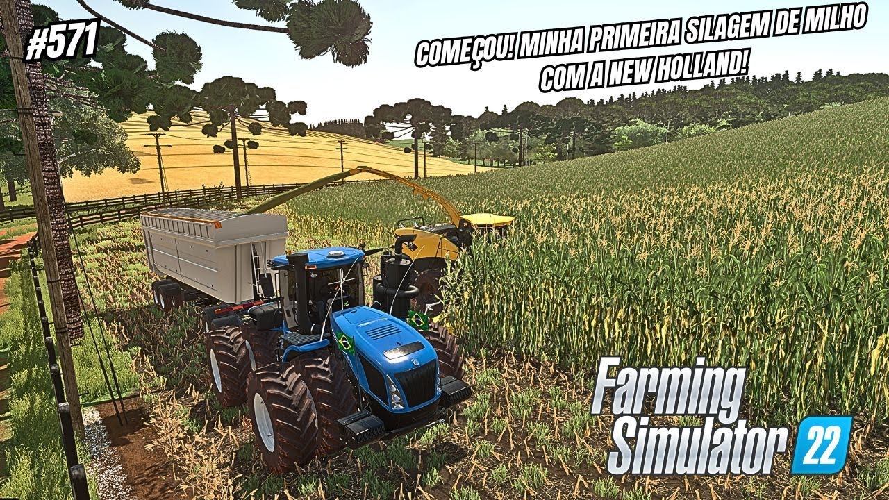 MINHA PRIMEIRA SILAGEM DE MILHO COM A NOVA FORRAGEIRA/Est&acirc;ncia Ponte Funda/Farming Simulator 22 #571