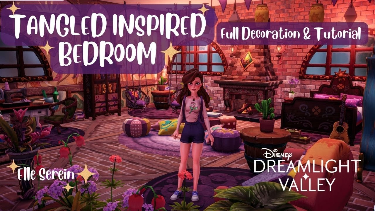 Tangled Inspired 🌞💜 Bedroom Speed Build in Disney Dreamlight Valley