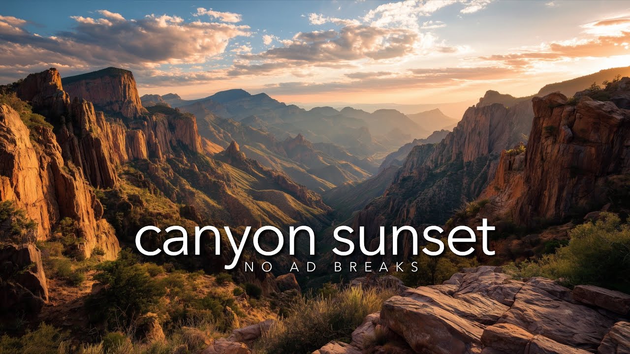 Canyon Sunset: Reading Music [No ADs] Instrumental Ambient Background Music