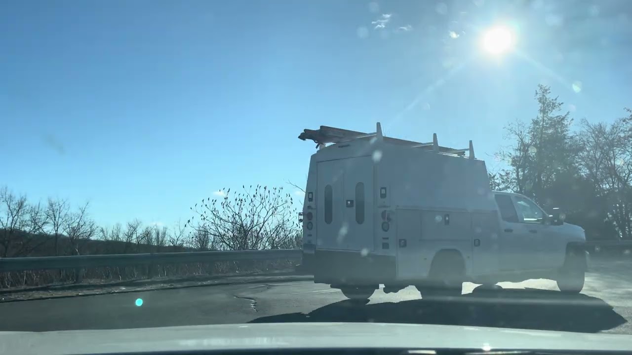USA Road Drive in Winter 